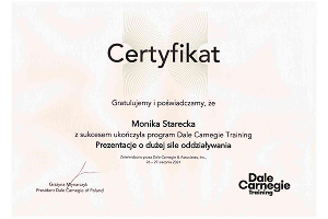 Szkolenie certyfikacyjne trenera prezentacji o dużej sile oddziaływania Dale Carnegie