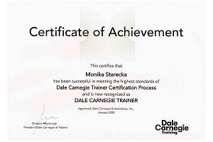 Szkolenie certyfikacyjne trenera Dale Carnegie