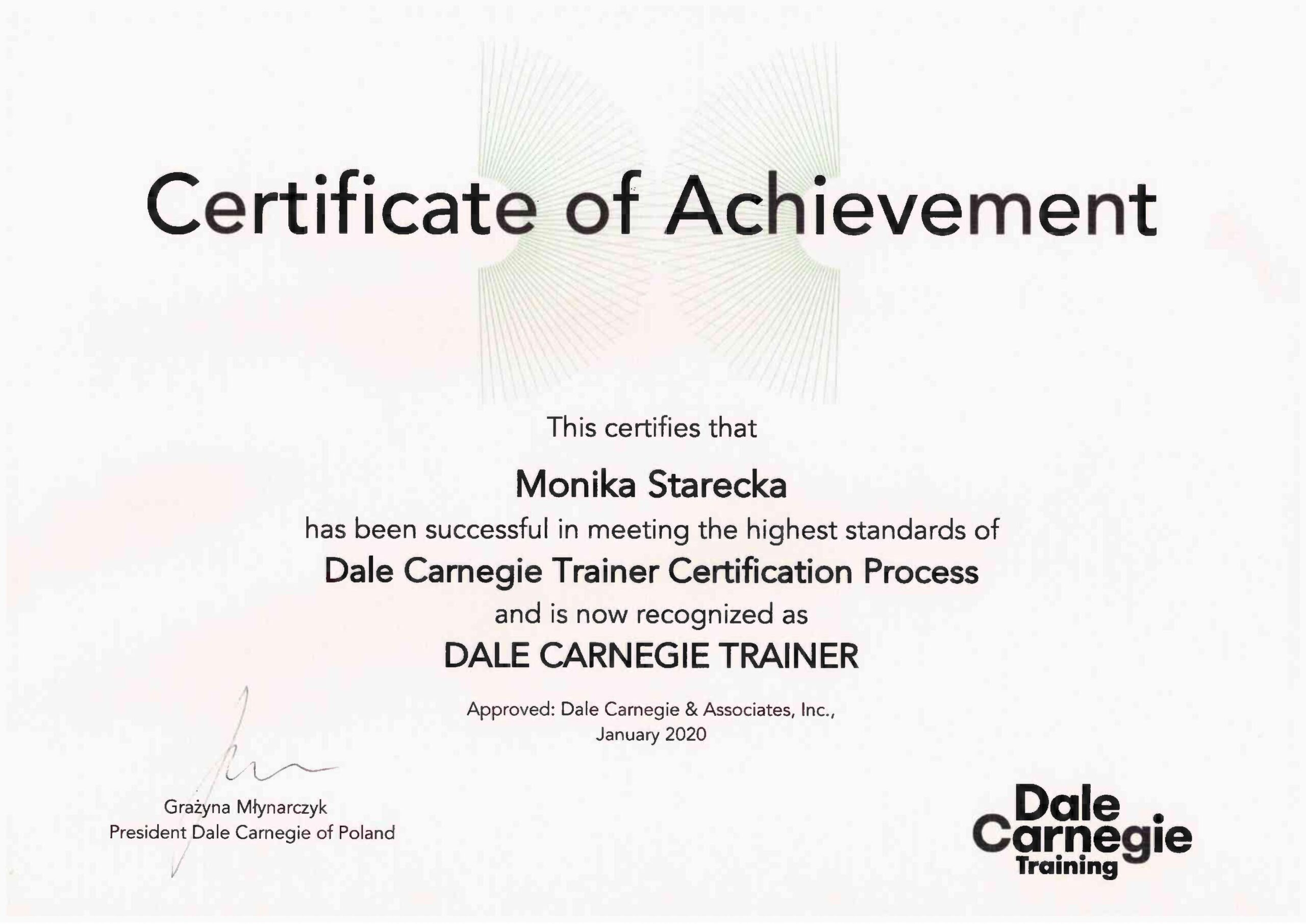 Dale Carnegie Trainer Certification